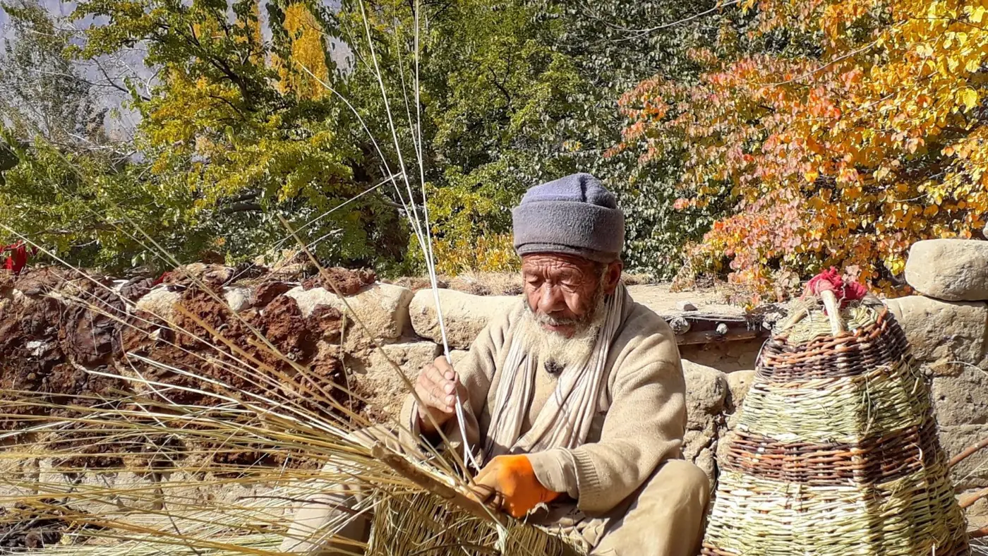 The wooden basket making in North Pakistan Gilgit Baltistan Pakistan
