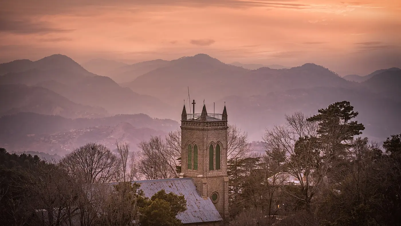 Sunset in hills - Holy Trinity Church, Murree, Christ Church Murree