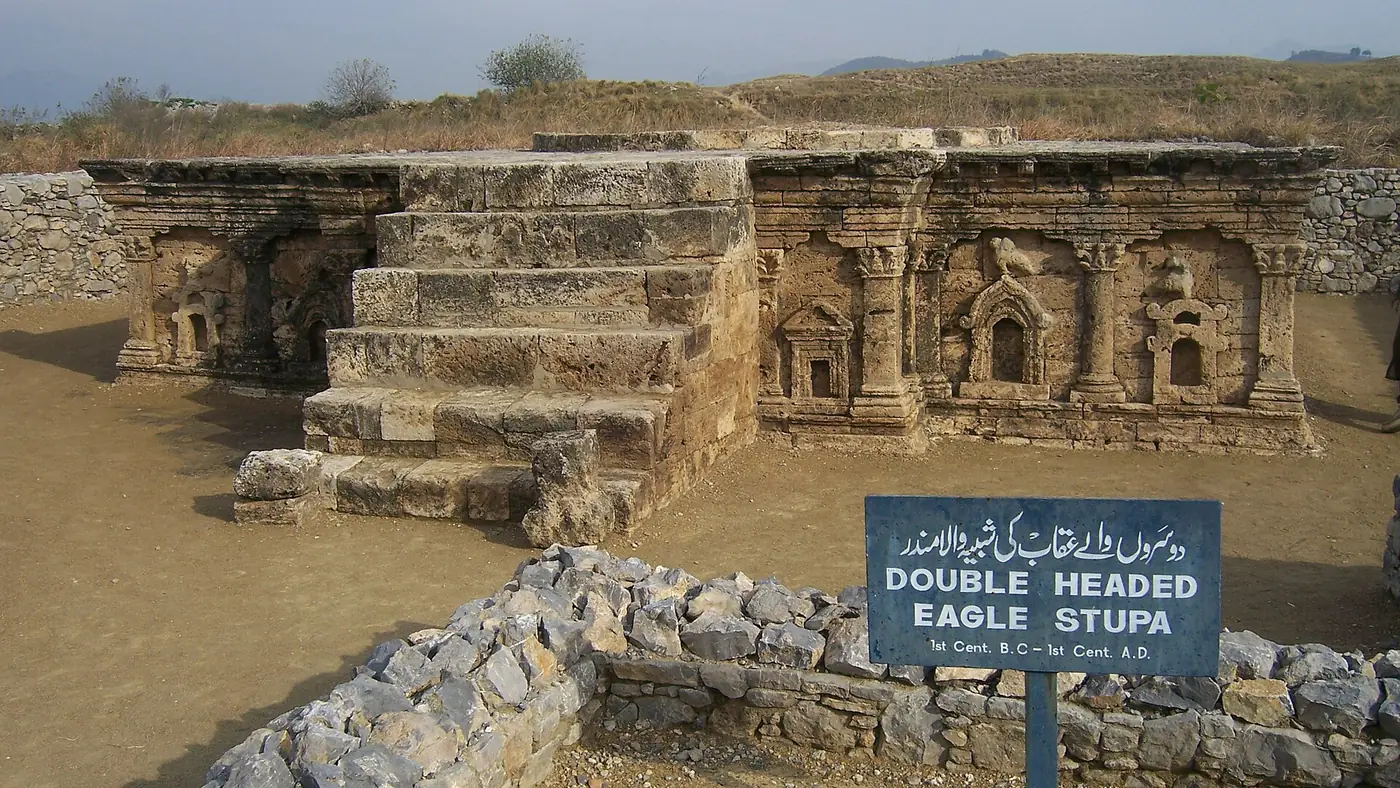 Double-Headed Eagle Stupa at Sirkap