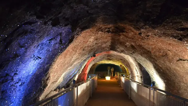 Khewra Salt Mine - Crystal Deposits on the mine walls